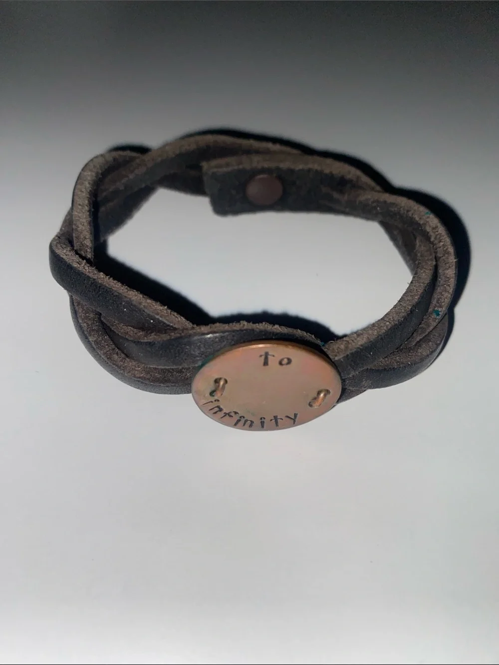 To Infinity Brown Leather Wrap Bracelet